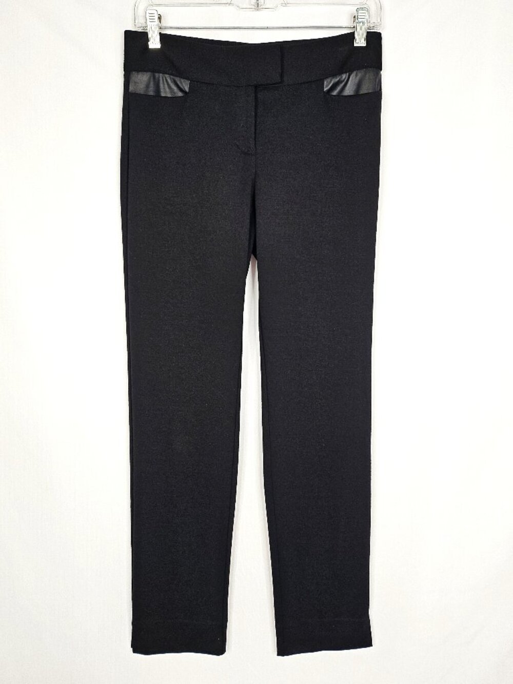Catherine Malandrino Pants | Black Tuxedo Faux Leather Trim | Size 2